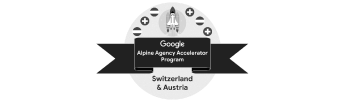 Abzeichen des Google Alpine Agency Accelerator Program für die Schweiz und Österreich